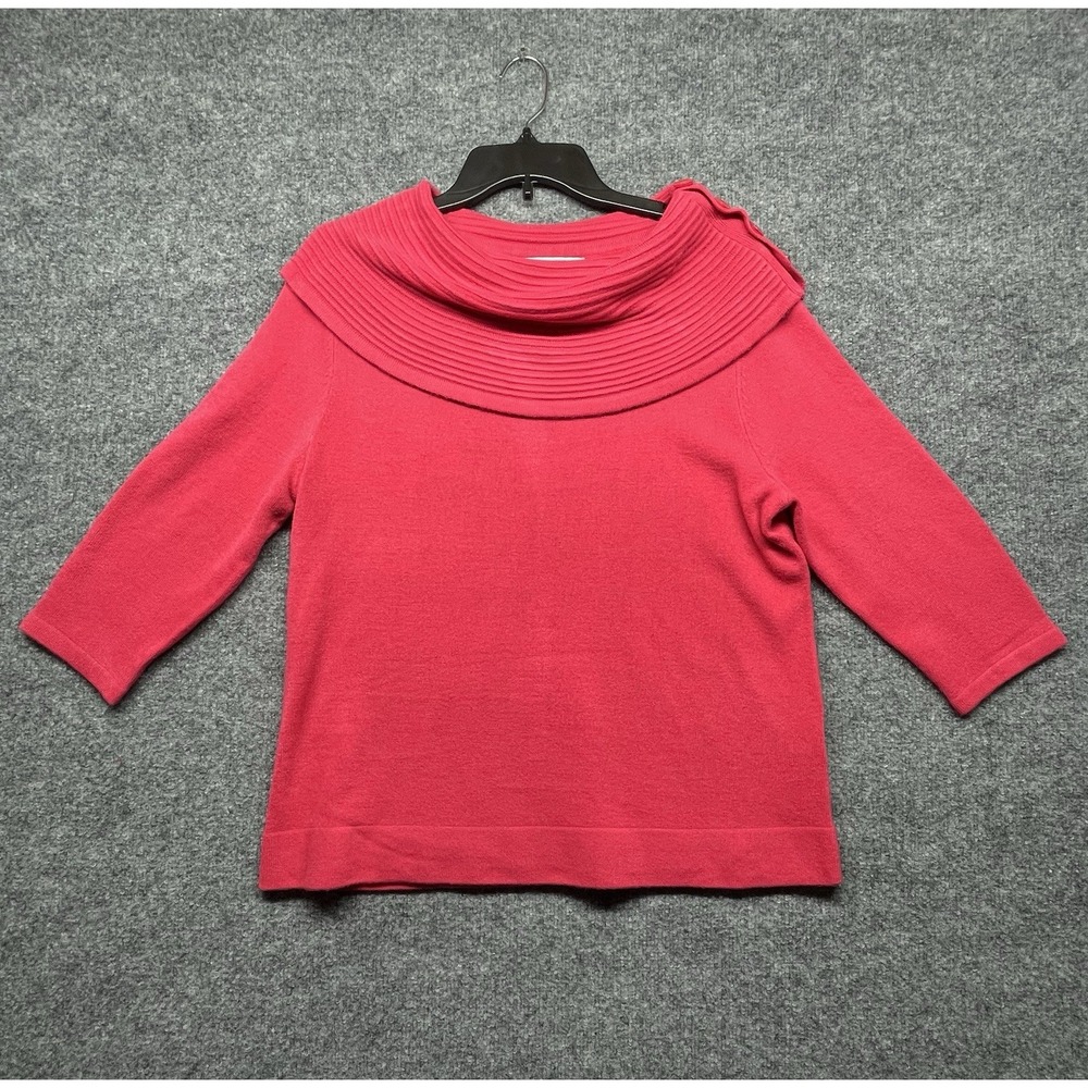 Sag Harbor Sweater Lightweight 3/4 Sleeve Pink Women's Petite XL